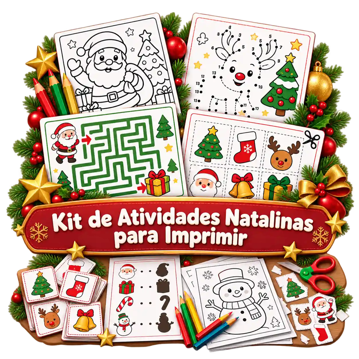 Bônus 3 — Kit de Atividades Natalinas para Imprimir